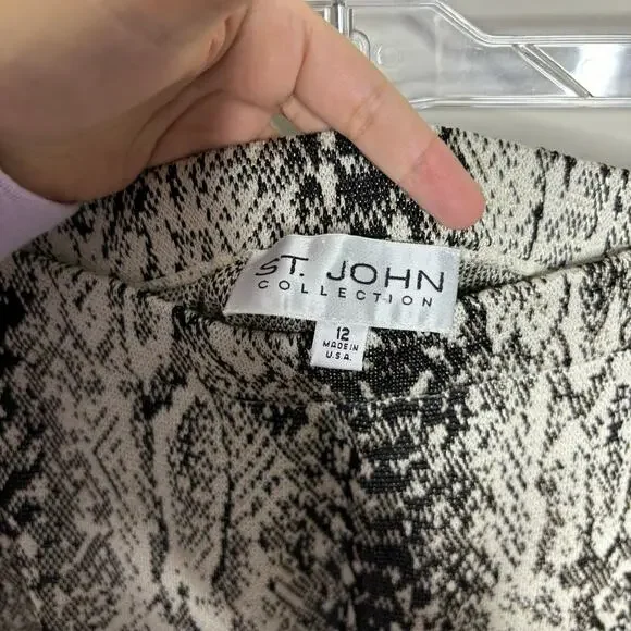 St. John Python Print Midi Skirt Sz 12 - Picture 5 of 11